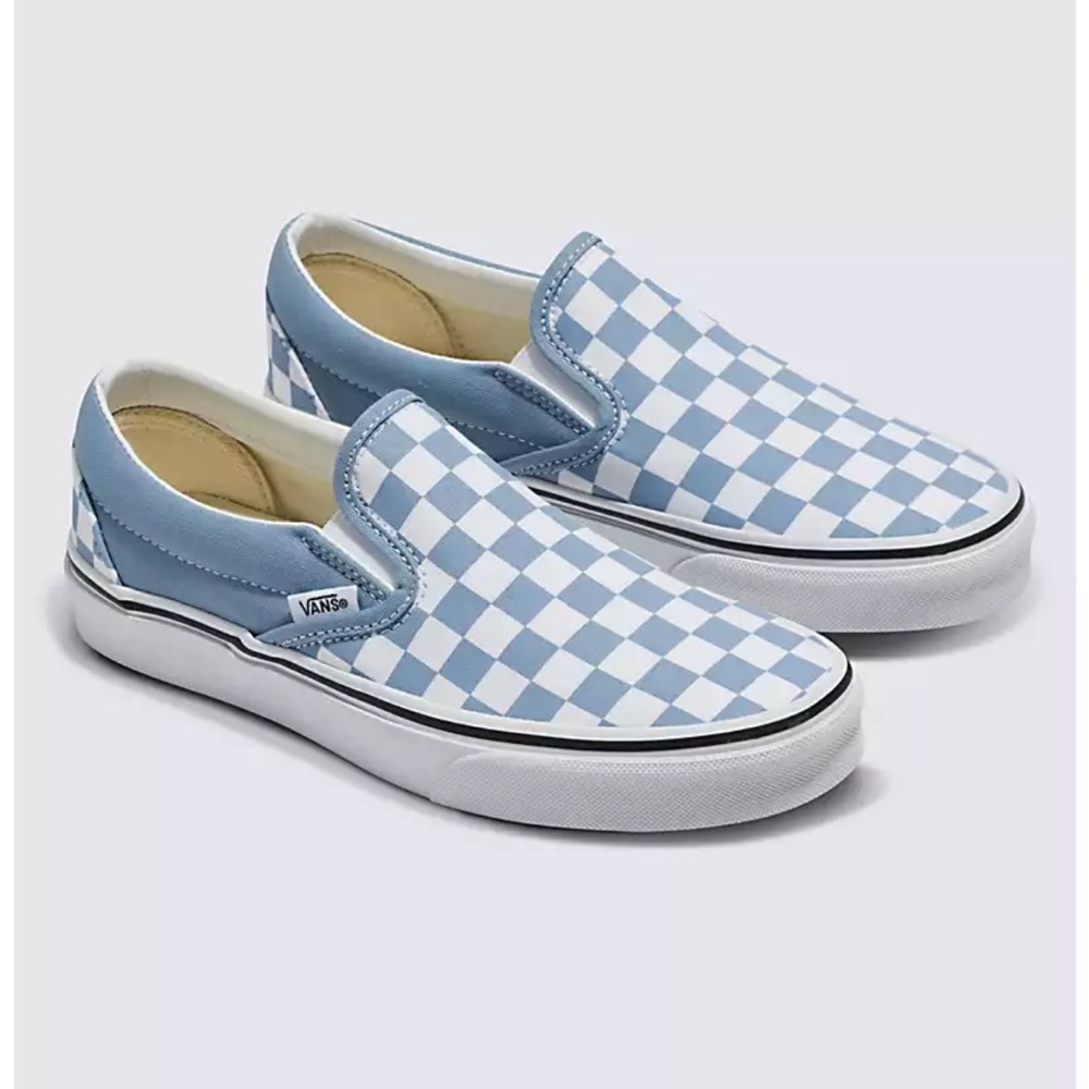 blue checkered kid’s vans